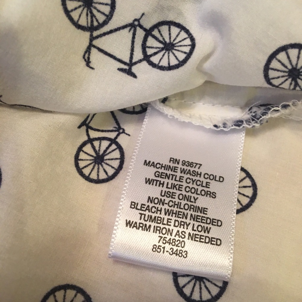 Liz Claiborne button up shirt bike print - Picture 7 of 7
